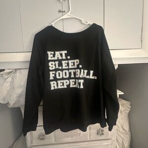 Lightweight black sweatshirt Eat Sleep Football Repeat